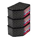 Kuber Industries (Pack of 3) Blouse Cover | Golden-Dot | Clothes Storage Bag | Wardrobe Organiser With Zipper | Side Transparent Blouse Organizer | Blouse Protector Bag | Black