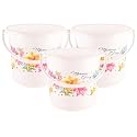 Kuber Industries Pack of 3 Bucket 16 Litre | Balti for Bathroom | Plastic Bucket for Mopping | Water Bucket for Kitchen | Flower Print | White
