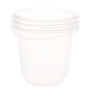 kuber industries pack of 3 bucket  plastic bucket for bathroom  water bucket with lid  balti for bathroom  lightweight amp portable  18 ltr  transparent