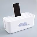Kuber Industries Pack of 3 Cable Management Box | Wire Organizer Box for Home-Office Desk | Cord Organizer | WiFi-Router Storage Box | Wire Finishing Box | Wire Extention Board | 714 White