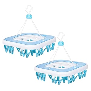 kuber industries cloth drying stand hanger with 32 clipsheavy duty amp strong plastic materialbaby clothes hangersize 40 x 30 x 38cm set of 32 clips green