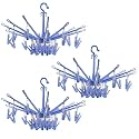 Kuber Industries Plastic 360 Degree Portable Folding Clothes Drying Rack Space Saving Travel Rotatable Clips (Green, 32 Clip, KUBMART15537)