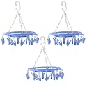 Kuber Industries Plastic 360 Degree Portable Folding Clothes Drying Rack Space Saving Travel Rotatable Clips (Green, 32 Clip, KUBMART15537)
