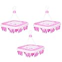 Kuber Industries 360 Degree Rotatable Cloth Drying Hanger with 36 Clips | Baby Pegs | Clip Stand | Square Stand | Transparent Pink, (36 x 36 x 36 cm)