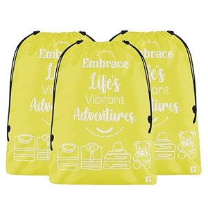 kuber industries pack of 3 cloth storage bag  storage organizer  travel cloth carrying bag  garments cover for laundry  travel storage organizer for clothing  large  yellow