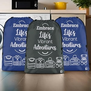 kuber industries pack of 3 cloth storage bag  storage organizer  parachute cloth organizer  waterproof garments cover  travel storage bag for clothing  large  royal blue amp grey