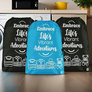 kuber industries pack of 6 travel packing bags for clothes  travel pouches  packing cubes travel organizer  storage organizer for travel-hiking-adventure  laundry bag  small  yellow amp sky blue