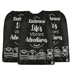 kuber industries pack of 3 cloth storage bag  storage organizer  travel cloth carrying bag  garments cover for laundry  travel storage organizer for clothing  large  black