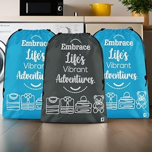 kuber industries pack of 3 cloth storage bag  garments cover for laundry  non-woven storage organizer  travel cloth storage bag  travel storage organizer for clothing  large  brown