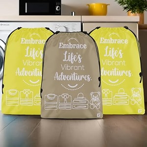 kuber industries pack of 3 cloth storage bag  garments cover for laundry  non-woven storage organizer  travel cloth storage bag  travel storage organizer for clothing  large  brown