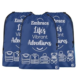 kuber industries pack of 3 cloth storage bag  storage organizer  travel cloth carrying bag  garments cover for laundry  travel storage organizer for clothing  large  royal blue