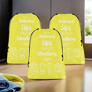 kuber industries pack of 3 cloth storage bag  storage organizer  travel cloth carrying bag  garments cover for laundry  travel storage organizer for clothing  medium  yellow