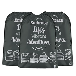 kuber industries pack of 3 cloth storage bag  storage organizer  travel cloth carrying bag  garments cover for laundry  travel storage organizer for clothing  large  gray
