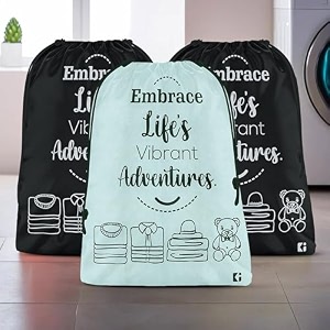 kuber industries pack of 3 cloth storage bag  non-woven storage organizer  travel pouches  cloth carrying bag  garments cover  storage organizer bag  large  grey-brown amp black