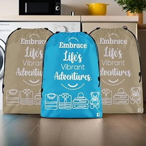 kuber industries pack of 3 cloth storage bag  garments cover for laundry  non-woven storage organizer  travel cloth storage bag  travel storage organizer for clothing  large  brown