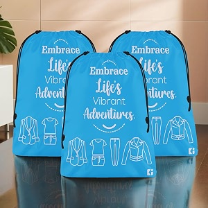 kuber industries pack of 3 cloth storage bag  storage organizer  travel cloth carrying bag  garments cover for laundry  travel storage organizer for clothing  medium  sky blue