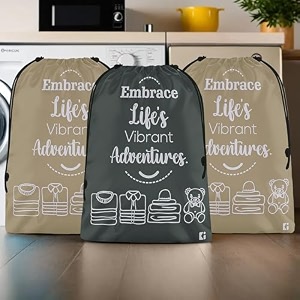 kuber industries pack of 3 cloth storage bag  storage organizer  parachute cloth organizer  waterproof garments cover  travel storage bag for clothing  large  brown amp grey