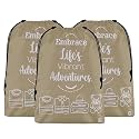 Kuber Industries Pack of 3 Cloth Storage Bag | Storage Organizer | Travel Cloth Carrying Bag | Garments Cover for Laundry | Travel Storage Organizer for Clothing | Large | Brown