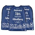 Kuber Industries Pack of 3 Cloth Storage Bag | Storage Organizer | Travel Cloth Carrying Bag | Garments Cover for Laundry | Travel Storage Organizer for Clothing | Large | Royal Blue