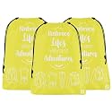 Kuber Industries Pack of 3 Cloth Storage Bag | Storage Organizer | Travel Parachute Cloth Bag | Garments Cover for Laundry | Waterproof Travel Storage Organizer | Medium | Yellow