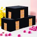 Kuber Industries Pack of 3 Clothes Storage Box | 24 Liter Foldable Steel Frame Clothes Organizer | Storage Box For Wardrobe-Saree-Shirts And Blankets | Underbed Storage Bag | Grey &amp; Black