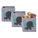 Kuber Industries Collapsible 24 L Storage Box for Clothes | Baby Dress Organizer for Wardrobe &amp; Saman Rakhne Wala Box for Kids Toys, Diaper/Books | GM-6-GRY | Embossed Elephant - Grey