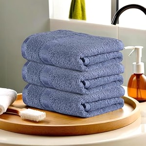 kuber industries pack of 3 cotton face towel  14x21 inch  workout gym napkins  hand towel for men amp woman  quick-drying napkins for travel use  check border  dark blue
