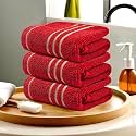 Kuber Industries (Pack of 3) Cotton Face Towel | 14x21 Inch | Workout Gym Napkins | Hand Towel For Men & Woman | Quick-Drying Napkins For Travel Use | Check Border | Golden