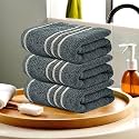 Kuber Industries (Pack of 24) Cotton Face Towel | 14x21 Inch | Workout Gym Napkins | Hand Towel For Men & Woman | Quick-Drying Napkins For Travel Use | Plain Crape-Dark Grey