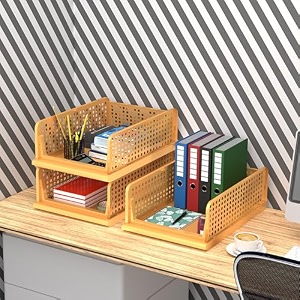 kuber industries pack of 3 desk stationary organizer  foldable office desk organizers  drawers for dressing table  storage bins for kitchen bathroom  ivory