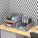 Kuber Industries (Pack of 3) Desk Stationary Organizer | Foldable Office Desk Organizers | Drawers for Dressing Table | Storage Bins for Kitchen, Bathroom | Grey