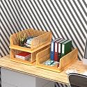 Kuber Industries (Pack of 3) Desk Stationary Organizer | Foldable Office Desk Organizers | Drawers for Dressing Table | Storage Bins for Kitchen, Bathroom | Ivory