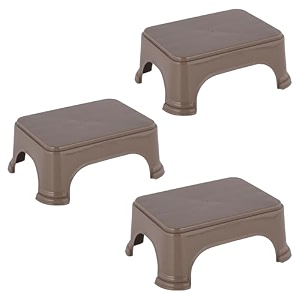 kuber industries durable bathroom stool for bathing  comfortable indoor machiya for sitting  senior citizens bath stool amp adults patla chair for home  plain p6 - brown