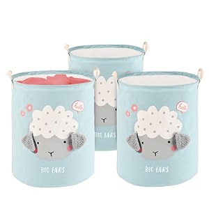 kuber industries disney print 2 pieces waterproof cotton laundry bag toy storage laundry basket organizer 45 l red-kubmart1596