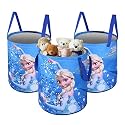 Kuber Industries Polyester Foldable 45L Toys Organizer for Kids Room - Soft Toys Storage Bag/Basket/Container with Handles | Disney Frozen -Blue 34x34x42 cm