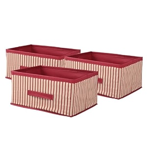 kuber industries pack of 2 foldable multi-purpose cloth organizer for storage with drawing handle  durable organisers storage box for clothestoys  lining print - pink