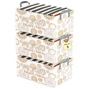 kuber industries foldable non-woven storage box for clothes  dress amp towel organiser for wardrobe  collapsible container basket - white