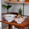 Kuber Industries Fruit Basket | Stainless Steel Vegetables Strainer | Multipurpose Fruit Basket | Colander Basket for Pasta-Noodles-Grains | Mesh Basket with Handle | 9 Inch | Silver