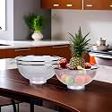 Kuber Industries Pack of 5 Fruit Basket | Stainless Steel Vegetables Strainer | Colander Basket for Pasta-Noodles-Grains | Mesh Basket with Handle | 8 Inch | Silver