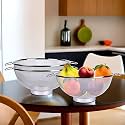 Kuber Industries Fruit Basket | Stainless Steel Vegetables Strainer | Multipurpose Fruit Basket | Colander Basket for Pasta-Noodles-Grains | Mesh Basket with Handle | 9 Inch | Silver