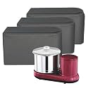 Kuber Industries Pack of 3 Foldable Grinder Cover for Table Top | Open Bottom, Waterproof Kitchen Mixer Cover | Mini Check | Grey, Polyvinyl Chloride (PVC)