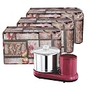 Kuber Industries Pack of 3 Mixer Grinder Covers - Foldable, Waterproof for Table Top, Open Bottom, Kitchen Split - Brown, Polyvinyl Chloride (PVC)