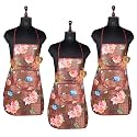 Kuber Industries Kitchen Apron Set of 2 - Restaurant, Chef, Cooking Dress for Women and Men - Front Pocket, Mota Check Pattern, Blue