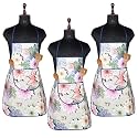 Kuber Industries Kitchen Apron Set of 2 - Restaurant, Chef, Cooking Dress for Women and Men - Front Pocket, Mota Check Pattern, Blue