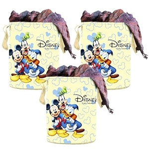 kuber industries disney print waterproof canvas laundry bagtoy storage laundry basket organizer with handles 45 l black 37 cm