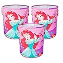 Kuber Industries Laundry Basket (45 LTR) Foldable Non-Woven Basket | Round Cloth Laundry Bag | Washing Storage Basket | Disney Princess | Pink