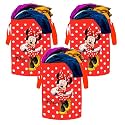 Kuber Industries Laundry Basket (45 LTR) Foldable Non-Woven Basket | Round Cloth Laundry Bag | Washing Storage Basket | Dot Disney Minnie | Red