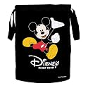 Kuber Industries Disney Print Waterproof Canvas Laundry Bag|Toy Storage| Laundry Basket Organizer With Handles, 45 L (Black), 37 Cm
