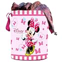 Kuber Industries Laundry Basket (45 LTR) Foldable Non-Woven Basket | Round Cloth Laundry Bag | Washing Storage Basket | Disney Minnie | Pink