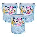 Kuber Industries Laundry Basket (45 LTR) Foldable Non-Woven Basket | Round Cloth Laundry Bag | Washing Storage Basket | Disney Team | Sky Blue